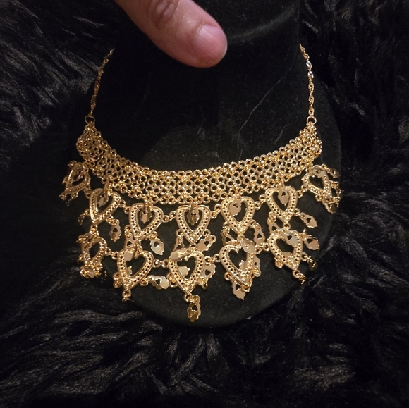 Elegant 21kgp Dubai Jewelry Gold Heart Necklace - Picture 4 of 10